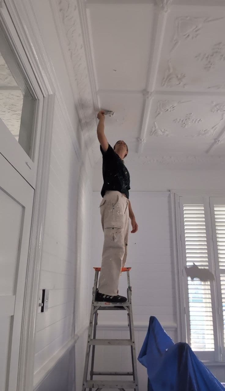 Patching an ornate pressed-tin ceiling